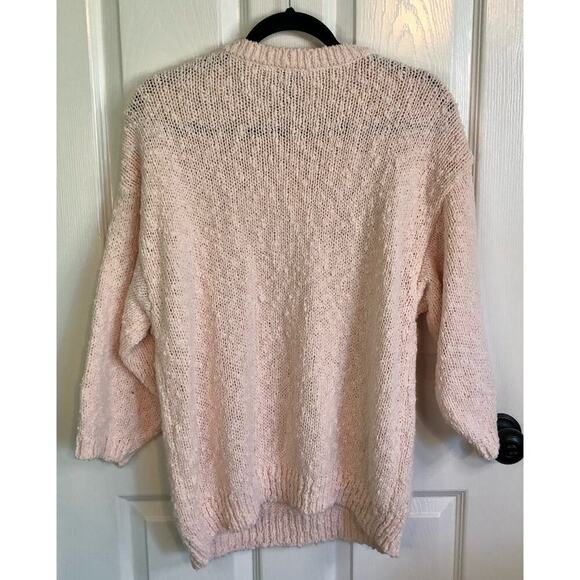 Vintage 90s Erika II Ballerina Pink Sweater Pearls Fringe Western Ballet Size 2X - Picture 5 of 5